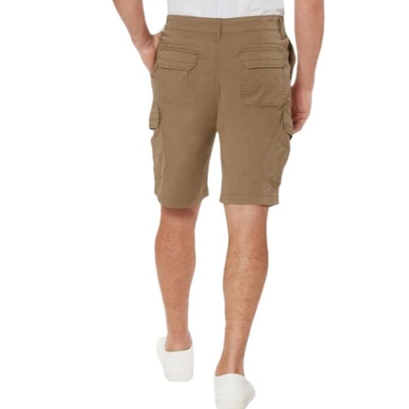 UNIONBAY Mens Flex Waist Lightweight Cargo Shorts - Dark Tan - Picture 3 of 3